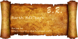 Barth Róbert névjegykártya